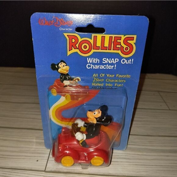 Walt Disney Character Rollies Mickey Mouse Vintage Toy Car By Monogram - Picture 1 of 7